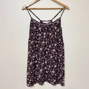 Y2K Victoria’s Secret Floral Mini Slip Dress Size Medium Babydoll Purple Lace thumbnail 2