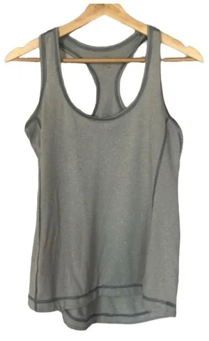 Zella Light Gray Stripe Scoop Neck‎ Tank Top S thumbnail 1
