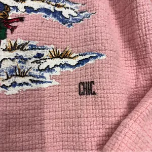 Chic Vintage Christmas Bear Womens Medium Pink Ugly Christmas Sweater 80s 90s thumbnail 3