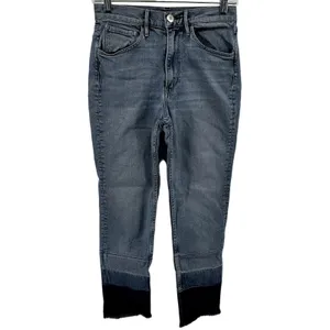 3x1 Shelter High Rise Cropped Jeans Ombre Straight Leg Raw Hem Denim Blue 27 thumbnail 2