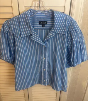 J. Crew Gamine Puff-Sleeve Shirt thumbnail 1