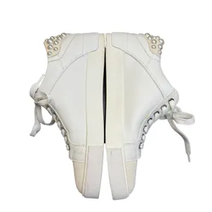Gianni Bini Shoes Womens Size 7 White Pearl Embellished Low Top Leather Sneakers thumbnail 5