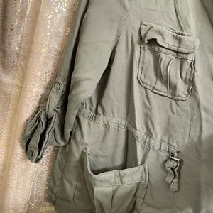 Torrid Army Green Light Weight Drape Front Anorak Top 00 Medium/10 thumbnail 3