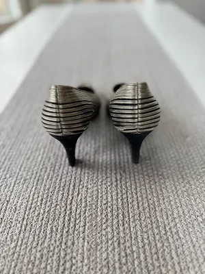 Vintage 80s 90s J. Renee Gold Silver Metallic Pumps Heels Size 8 thumbnail 5