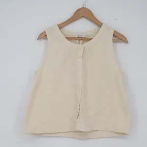 Banana Republic Tank Top Womens Medium Cream Gauze Button Front Excellent thumbnail 2
