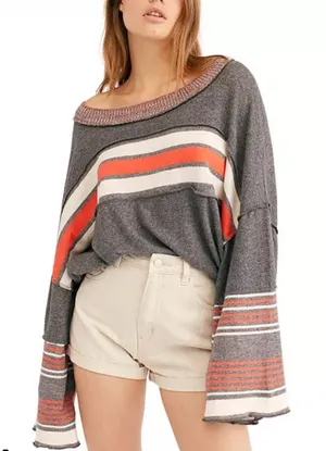 Free People Women’s Cooper Striped‎ Long-Sleeve T-Shirt Size XS thumbnail 1