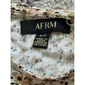 Afrm Jamie Floral Print‎ Open Back Short Puff Sleeve Dress Size S/P thumbnail 3