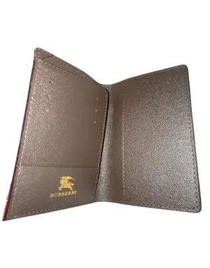 Brown Checked Leather Coated Card Wallet With Box thumbnail 2