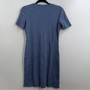 Theory Cherry B3 Sterling Rib Knit T Shirt Mini Dress Blue Melange M thumbnail 4