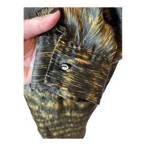 Isabel Marant Black And Gold Long Sleeve Pleated Draped Mini‎ Dress Size M thumbnail 6