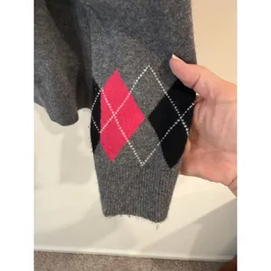 Charter Club 100% Cashmere Argyle Y2K Cardigan Sweater Gray Women's Size Medium thumbnail 3