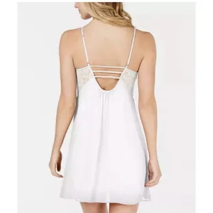 INC International Concepts Womens Lace & Chiffon Nightgown Lingerie Bright White thumbnail 2