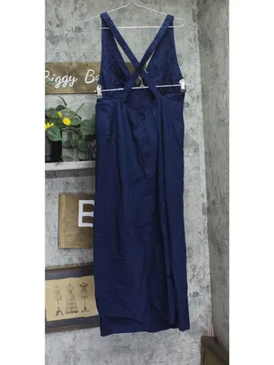 A New Day Womens Open Back Maxi Dress Woven 94439780 Navy Blue L thumbnail 2