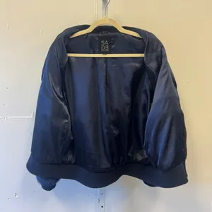 Sage Collective Faux Fur Sherpa Bomber Jacket Navy Colorblock XL Fall Winter thumbnail 4