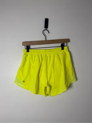 Lululemon Hotty Hot Low-Rise Lined Short 4" Electric Lemon (First Release) thumbnail 3