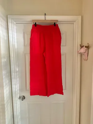 New In Solid Red Crop Top & Pants Set Size L thumbnail 8