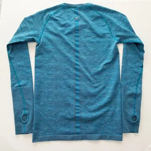 Lululemon Swiftly Tech Long Sleeve Crew Indian Ocean Teal Blue Black Size 8 thumbnail 5