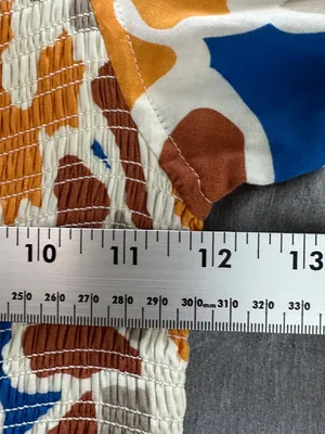 Anthropologie x Dolan Left Coast Womens M Smocked Midi Dress Multicolor Abstract thumbnail 7