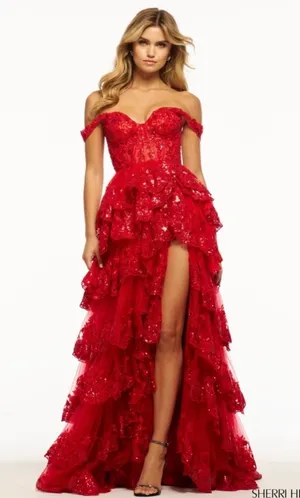 Sherri Hill 55500 Red Dress thumbnail 1