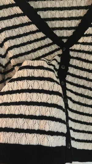 Old Navy Blouse Long Sleeve Striped Button Up thumbnail 2