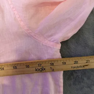 Ralph Lauren Relaxed Fit Linen Roll Tab Sleeve Top Womens S Minimalist‎ Pastel thumbnail 9