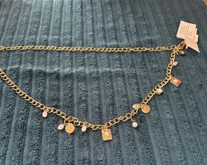 Ladies Gold Charm Chain Belt NWT by a new day thumbnail 1