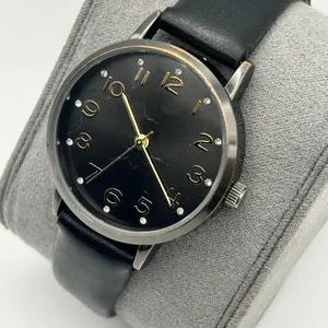 Black Tone Crystal and Gold Hourly Dial Women’s Fashion Watch Working thumbnail 2