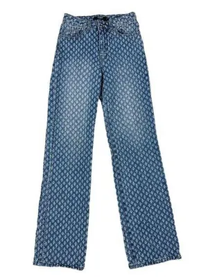 Jaded London - Distressed & Faded Wide Leg Denim Jeans in Blue & White thumbnail 1