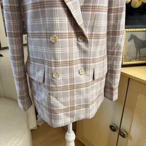 ARITZIA WILFRED Purple Plaid Destiny‎ Blazer Size 0 thumbnail 3