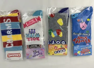 Retro Candy Novelty Crew Socks Women's Size 6-12 & 9-13 Fun l Lot of 4 New thumbnail 1