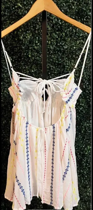 Flowers Bloom Embroidered Bustier Dress - New Collection thumbnail 8