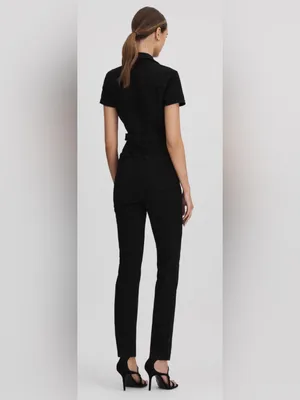 Good‎ American Black Good American Denim Jumpsuit size large NWT thumbnail 2