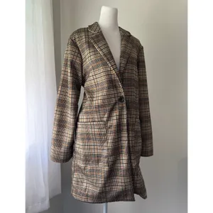 Philosophy Tan Plaid Longline Jacket thumbnail 4