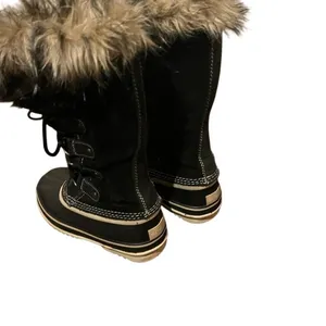 SOREL Joan of Arctic Boots Black Waterproof Winter Snow Boots Faux Fur Size 7 thumbnail 6