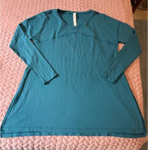 Lululemon Teal Blue Hit Unwind Long Sleeve Top thumbnail 4