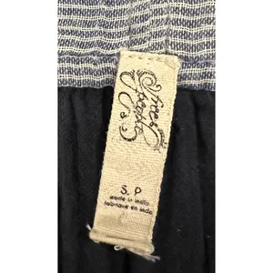 Free People Top Womens Size S Blue White Cotton Relaxed Pullover Boho Peplum thumbnail 3
