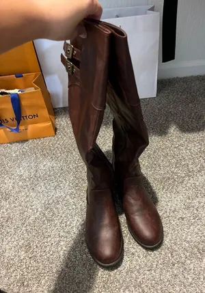 Journee Collection Brown Riding Boots thumbnail 2