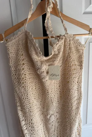 NWT Free People Dahlia Crochet Maxi Dress In Cream Size: S thumbnail 6