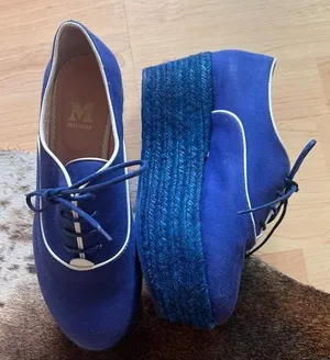Missoni Blue Lace Up‎ Espadrille Platform Shoes Women’s Size 6 thumbnail 1