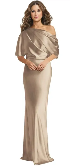 One-Shoulder Wedding Dress By Monvelli Size 12 thumbnail 1