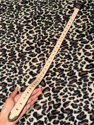 2000s brown leather belt with gold studs thumbnail 4