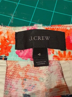J. Crew Floral watercolor Mid-Rise Shorts in Orange, Pink & Teal 4 thumbnail 3