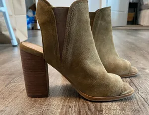 ALDO Suede Open Toe Booties thumbnail 1