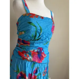 Zarr Collection Taylor Asymmetrical Drop Waist Blue Floral Maxi Dress Womens 8 thumbnail 2