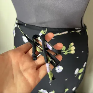 Y2K Vintage JKLA Dark Floral High Waist Tie Back Maxi Skirt Whimsigoth thumbnail 6