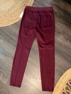 Maeve Tailored Ponte Pants in Burgundy NWT size 2 thumbnail 4