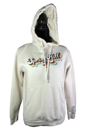 Independent Trading Co‎ Spring Hill Retro Graphic Hoodie Cream Womens XS thumbnail 1