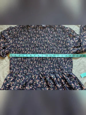 NWT Petal & Pup Floral Long Sleeve Maxi Dress Large Navy/Pink thumbnail 5
