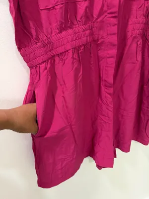 Nwt Pink Short Sleeve Button Front Romper Size XL thumbnail 2