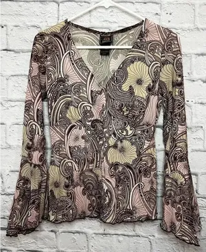 Vintage Y2K fairycore Route 66 boho top size S. thumbnail 1